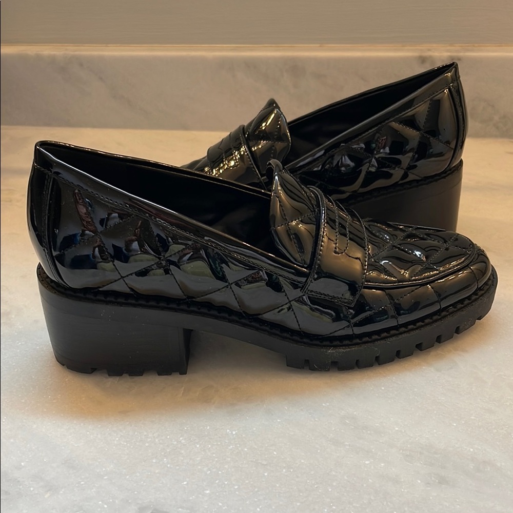 Marc Fisher Black patent leather loafers